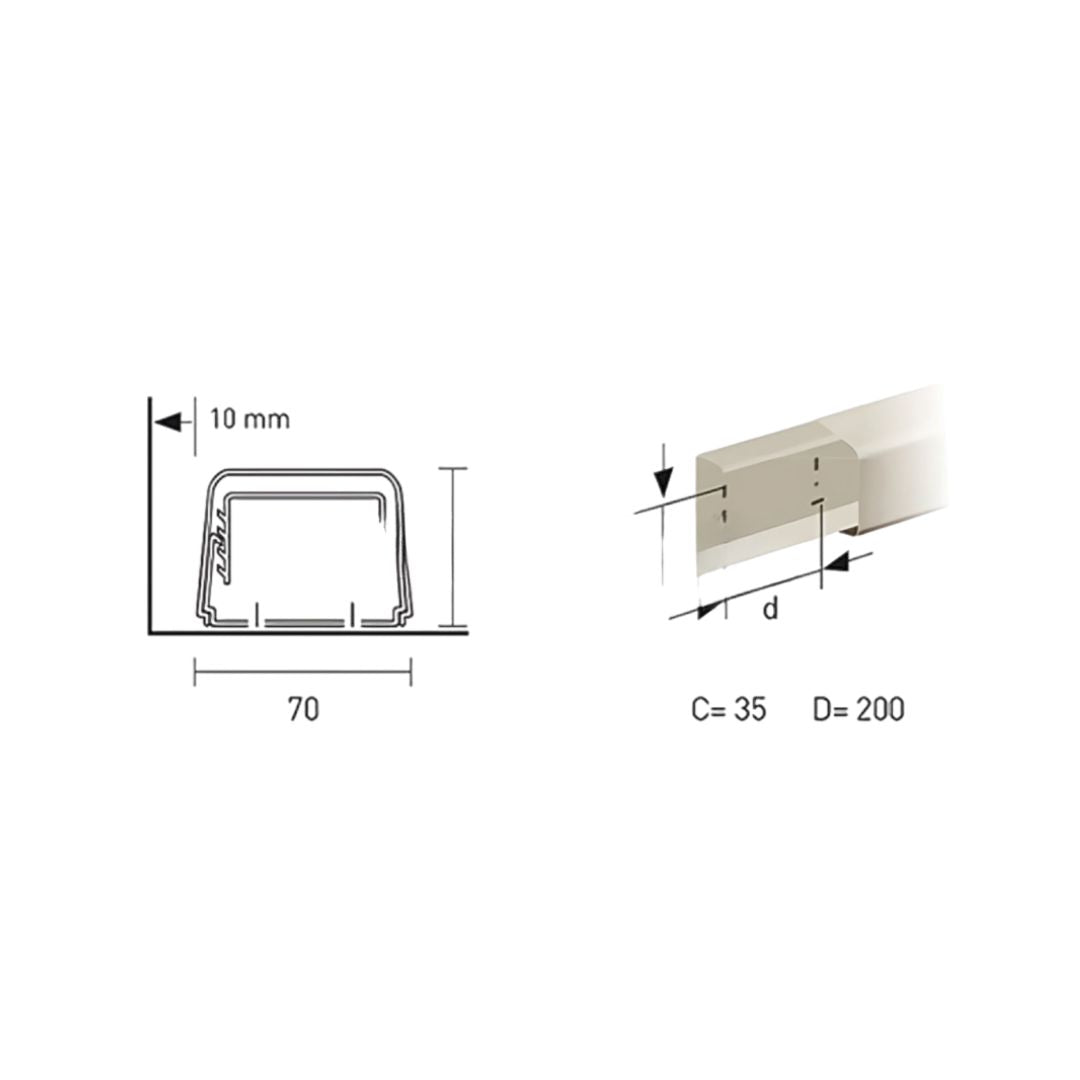 CANALETA 0712 BC 70 x 55 CANALSPLIT 2 m.