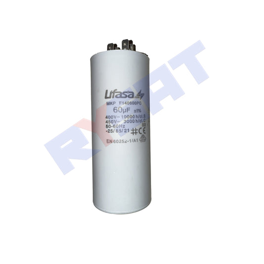Condensador de motor 60 MF 450V con faston